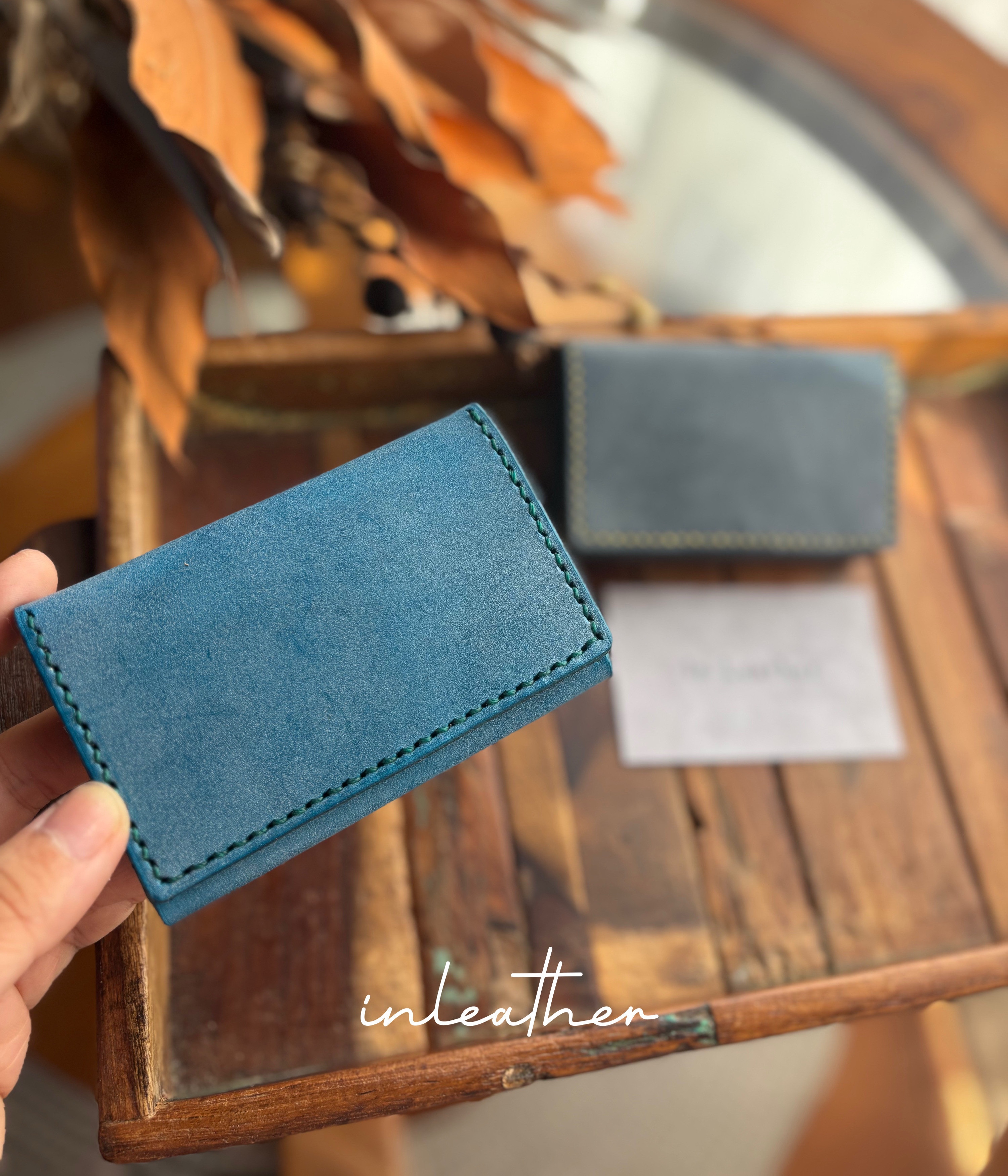 選べる17色◎国産牛革ロロマレザーのスリム名刺ケース