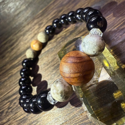 珍品希少天珠☆白蛇天珠☆ツチノコ天珠☆ペリステライト ブレスレット