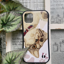 ペットの似顔絵ボード大とiPhoneグリップケースのセット 2枚目の画像