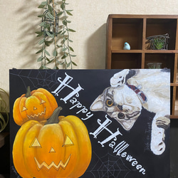 ペットの似顔絵ボード大とiPhoneグリップケースのセット 3枚目の画像