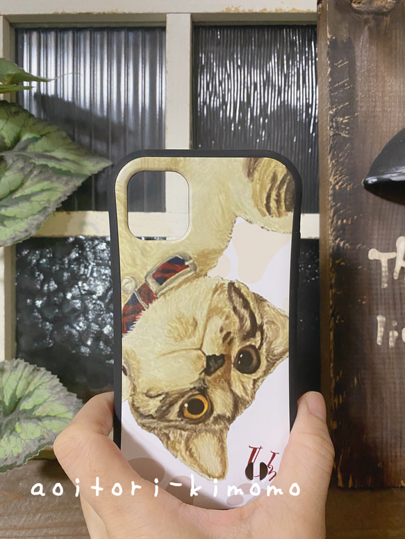 ペットの似顔絵ボード大とiPhoneグリップケースのセット 4枚目の画像