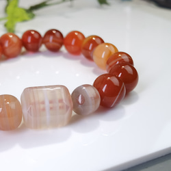 オレンジレッドオニキス　パワー天然ストーン☆守護ブレス 3枚目の画像