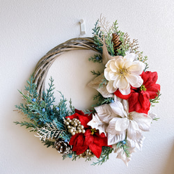 即納クリスマス2025クリスマススワッグ アーティフィシャルフラワー