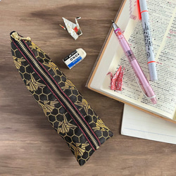 畳縁　笔盒　日式　摺紙鶴　吉祥圖案　黑金 第1張的照片