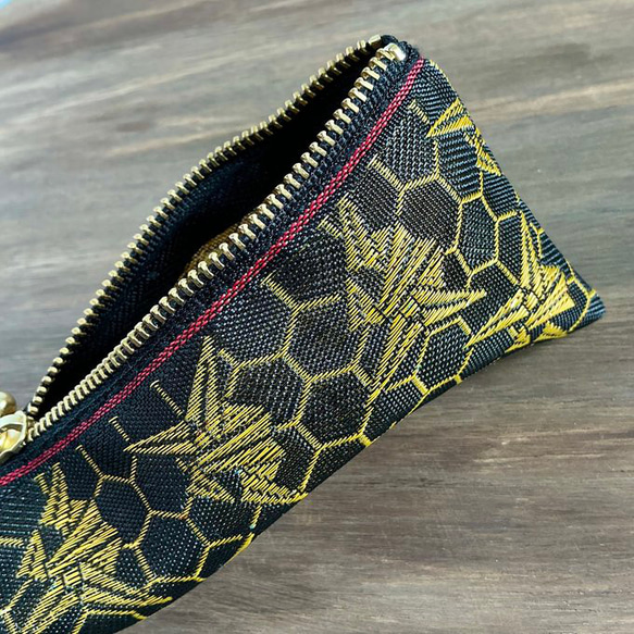 畳縁　笔盒　日式　摺紙鶴　吉祥圖案　黑金 第3張的照片