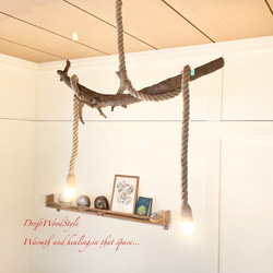 芸術的な造形の天然流木のペンダントライト 天井照明 シーリングライト LED 照明器具 N3 9枚目の画像