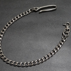 タクヤ　純銀メッキ燻し磨き仕上げウォレットチェーン(S字カン鋳物L51) タクヤ 純銀メッキ燻し磨き仕上げウォレットチェーン(S字カン鋳物L51