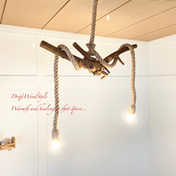 芸術的な造形の天然流木のペンダントライト 天井照明 シーリングライト LED 照明器具 N4 8枚目の画像