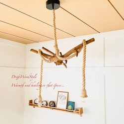 芸術的な造形の天然流木のペンダントライト 天井照明 シーリングライト LED 照明器具 N4 12枚目の画像