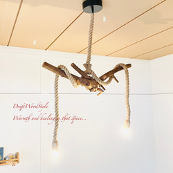 芸術的な造形の天然流木のペンダントライト 天井照明 シーリングライト LED 照明器具 N4 13枚目の画像