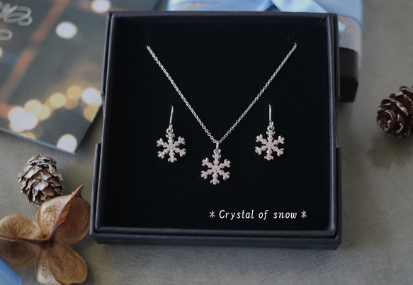 ＊キラキラ銀色に輝く雪の結晶のネックレス＊シルバー925 5枚目の画像