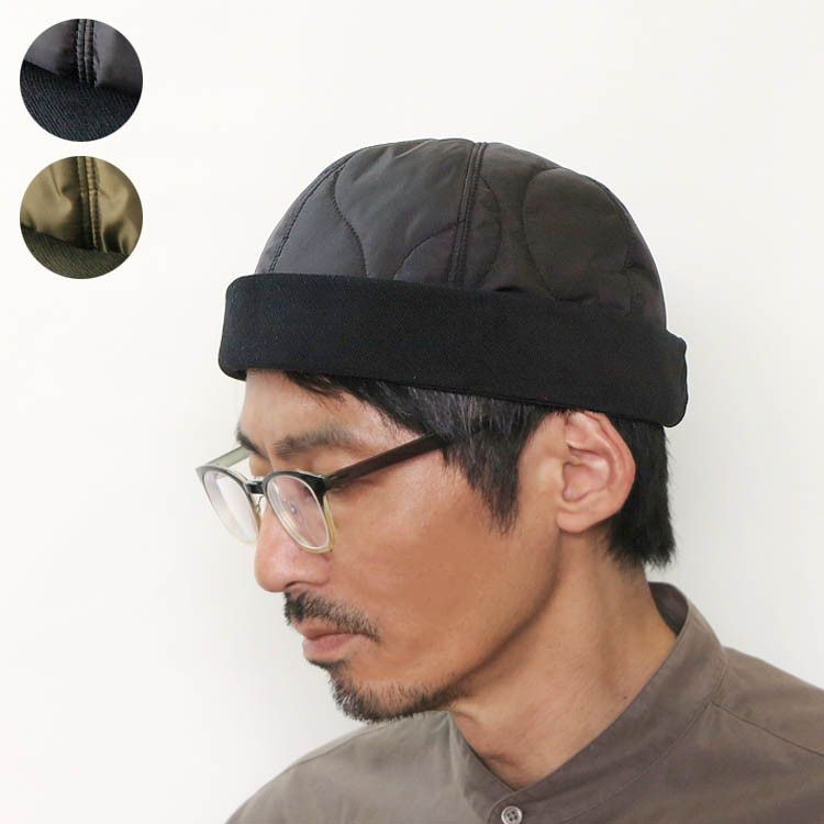 【秋冬向け】軽くて暖か　キルト×コーデュロイ フィッシャーマンキャップ　メンズ　レディース