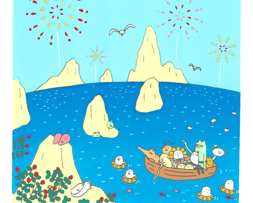 送料無料〉☆シルクスクリーン版画 タイトル「あーっ。」（インチ