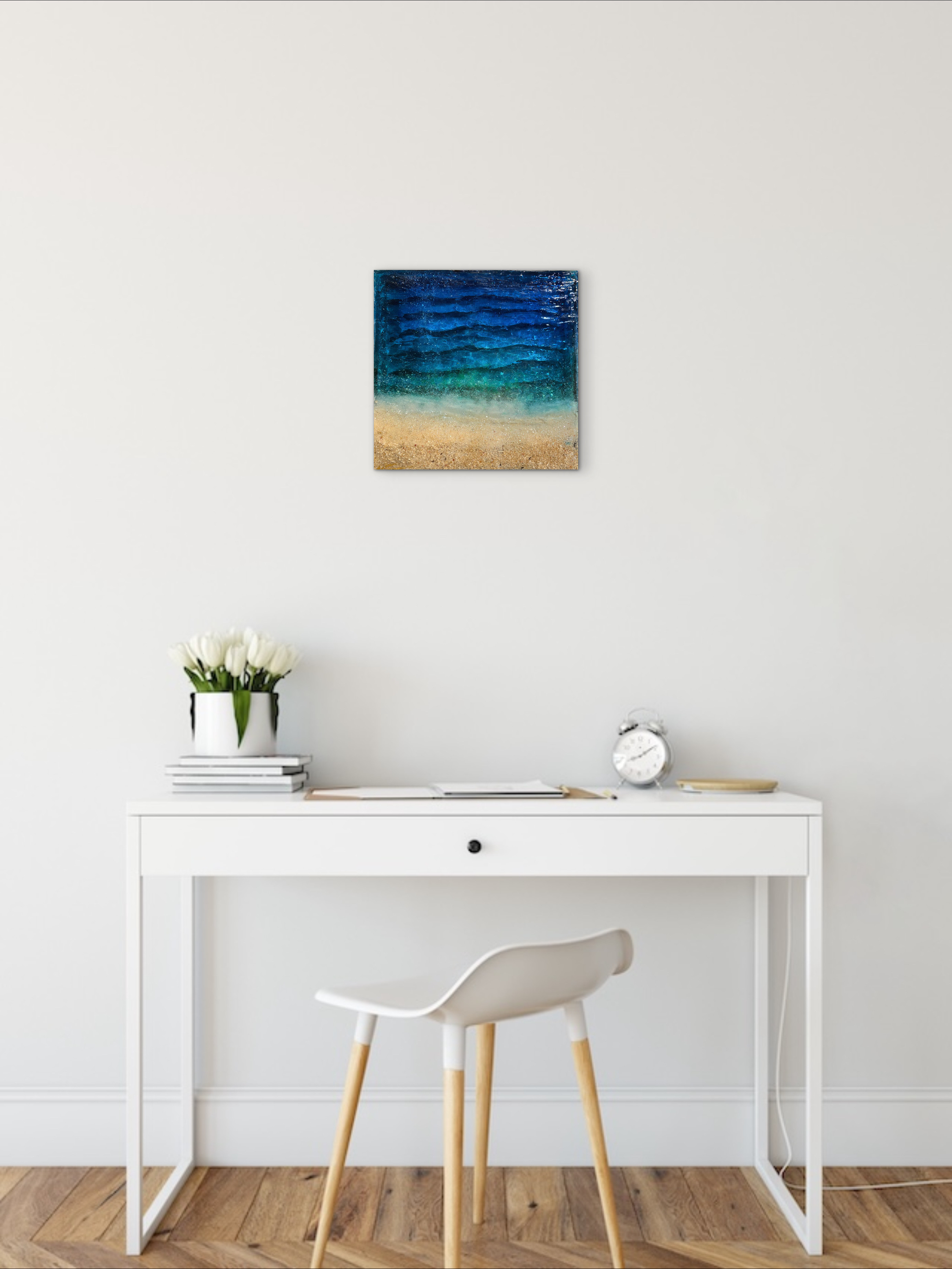 現品販売即納　Yuji hamamura現画アートパネル 無題）波打ち際砂紋NO.30 　30×30cm 濵村裕二