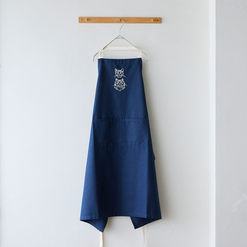 エプロン　ハンドメイド　夏野菜 ＋HAyU fabric】-kitchen fabrics- コットンリネン刺繍エプロン