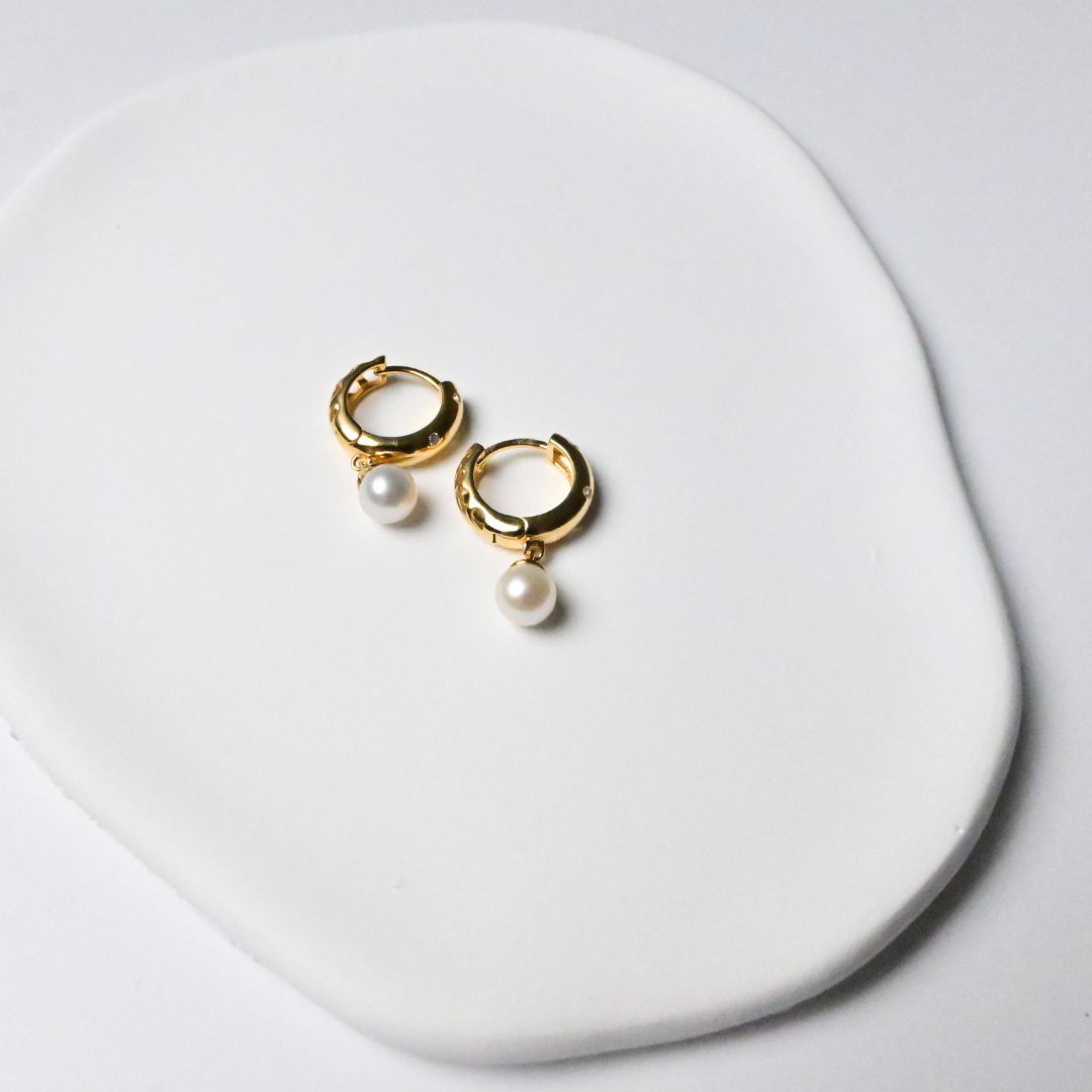☆秋冬新作☆淡水パール×silver925 ピアス つけっぱなしOK シンプル【パールストーンフープピアス】