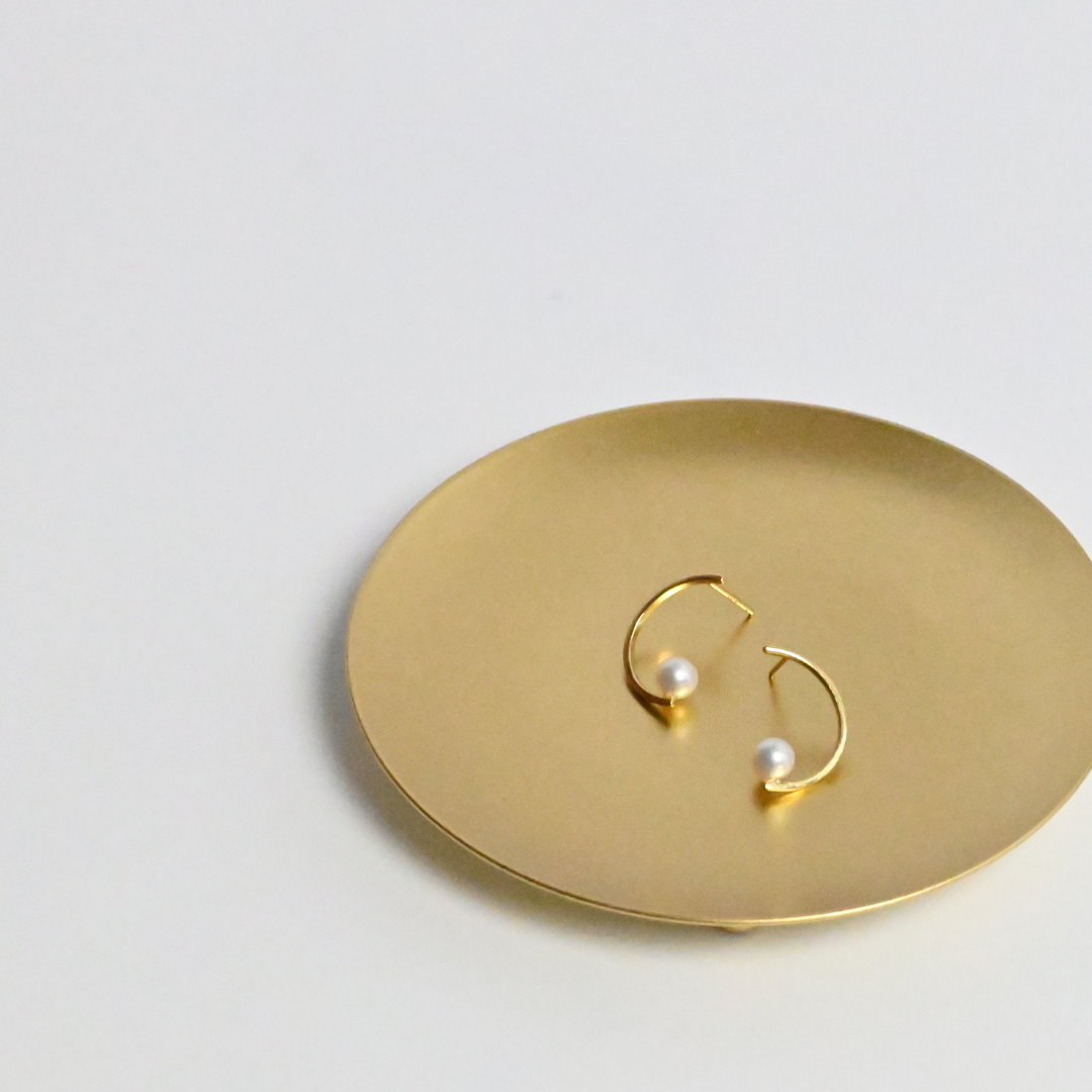 ☆秋冬新作☆淡水パール×silver925 カジュアル シンプル【パールムーンピアス】