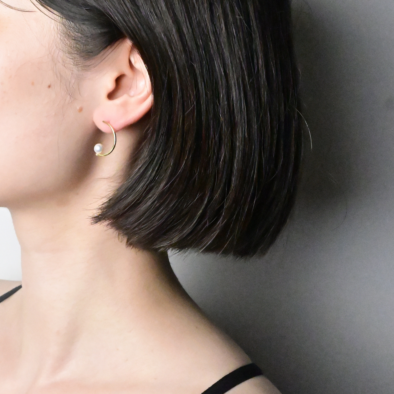 ☆秋冬新作☆淡水パール×silver925 カジュアル シンプル【パールムーンピアス】