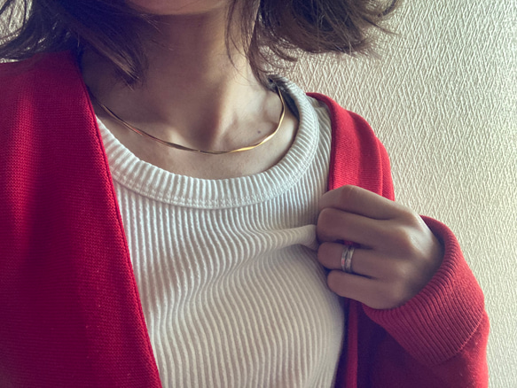 ー「Lueur（リュール）ーネックカフ　サージカルステンレス　ネックレス　チョーカーネックレス 1枚目の画像