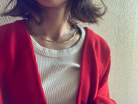 ー「Lueur（リュール）ーネックカフ　サージカルステンレス　ネックレス　チョーカーネックレス 6枚目の画像