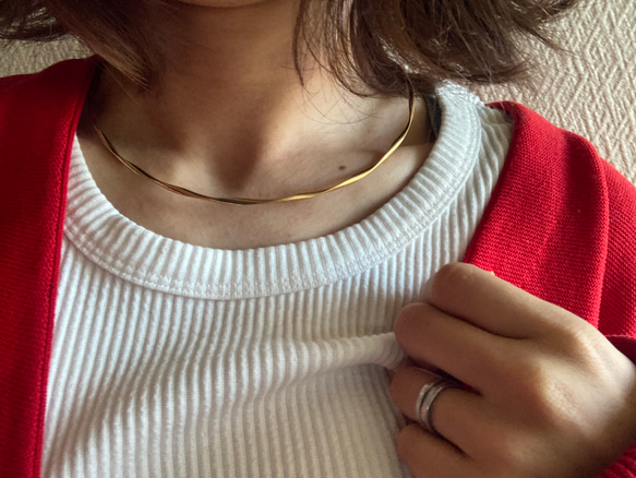 ー「Lueur（リュール）ーネックカフ　サージカルステンレス　ネックレス　チョーカーネックレス 4枚目の画像