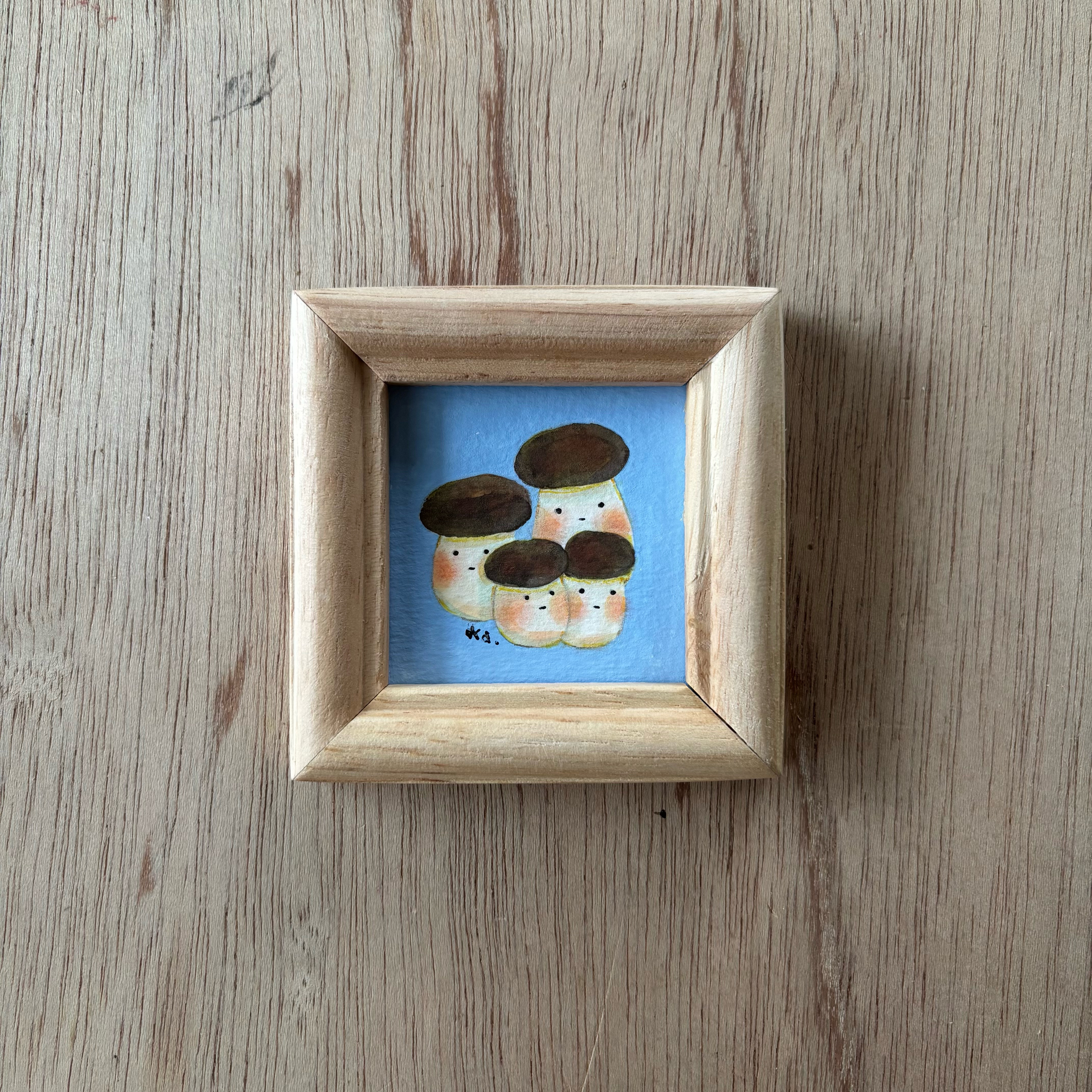 「しめじさん家族」ミニ額　原画