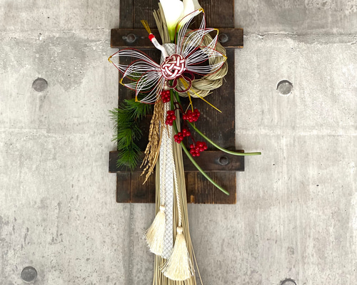 2026新作⭐︎和モダン しめ縄ナチュラル 水引鶴 しめ縄・しめ飾り aki