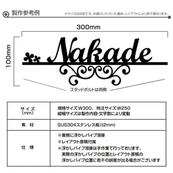 ★15％OFF 先着限定★表札 ステンレス 戸建て アイアン調 住所 番地 一軒家用 オシャレ玄関 k012 5枚目の画像