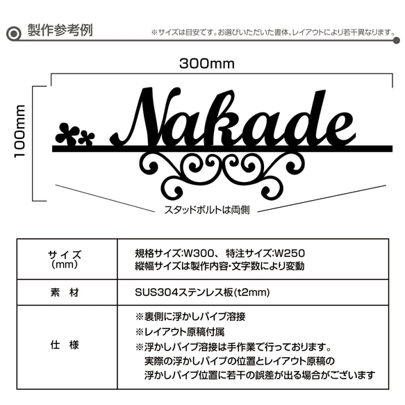 ★15％OFF 先着限定★表札 ステンレス 戸建て アイアン調 住所 番地 一軒家用 オシャレ玄関 k012 5枚目の画像