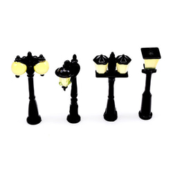 A5970  4個 ミニチュア 街灯 あかり 電灯 装飾 小物 ドールハウス 樹脂パーツ 全4種 2x（2ヶ） 2枚目の画像