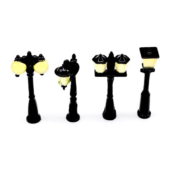 A5970  4個 ミニチュア 街灯 あかり 電灯 装飾 小物 ドールハウス 樹脂パーツ 全4種 2x（2ヶ） 2枚目の画像