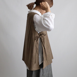 ⁂秋の新作　ニット コーデュロイ生地　上下セットアップ　サイド横リボン付き ベスト　幅広 ストレート パンツ K32 7枚目の画像