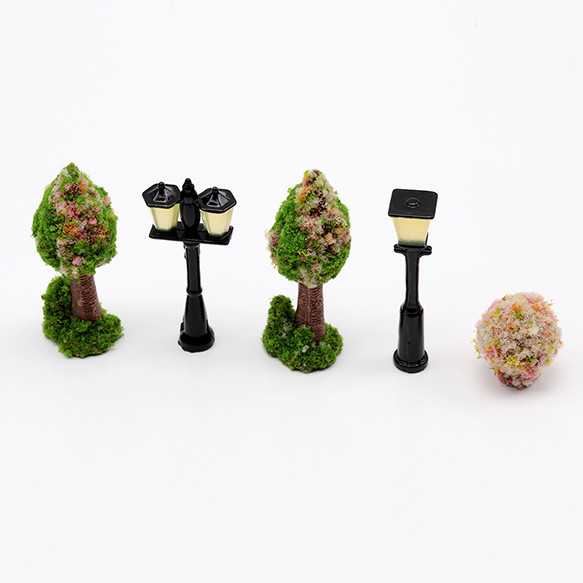 A5971  4個 ミニチュア 風景 草 街路樹 おうち 装飾 小物 ドールハウス 樹脂パーツ 全3種 2x（2ヶ） 4枚目の画像