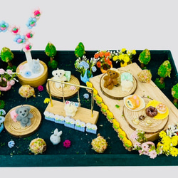 A5971  4個 ミニチュア 風景 草 街路樹 おうち 装飾 小物 ドールハウス 樹脂パーツ 全3種 2x（2ヶ） 5枚目の画像