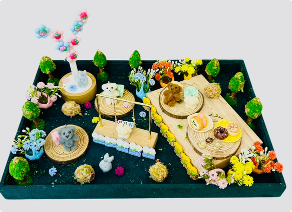 A5971  4個 ミニチュア 風景 草 街路樹 おうち 装飾 小物 ドールハウス 樹脂パーツ 全3種 2x（2ヶ） 5枚目の画像