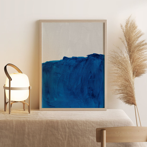 北欧 アートポスター【 INK Blue 】 抽象画 北欧ポスター ネイビー