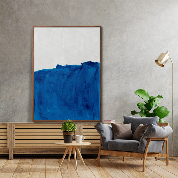 北欧 アートポスター【 INK Blue 】 抽象画 北欧ポスター ネイビー