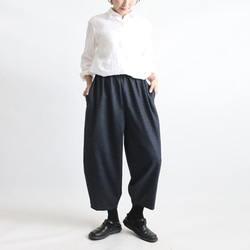 ＊ラスト１　新作 ８８cm丈　暖か縮絨メルトン ウールmix　定番バルーン ボール パンツ ネイビーK36 8枚目の画像