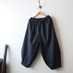 ＊ラスト１　新作 ８８cm丈　暖か縮絨メルトン ウールmix　定番バルーン ボール パンツ ネイビーK36 10枚目の画像