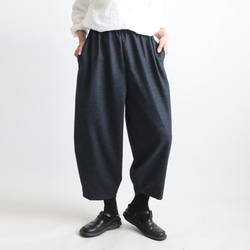 ＊ラスト１　新作 ８８cm丈　暖か縮絨メルトン ウールmix　定番バルーン ボール パンツ ネイビーK36 14枚目の画像