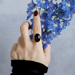 石を愉しむ漆黒のモリオンリング 1枚目の画像