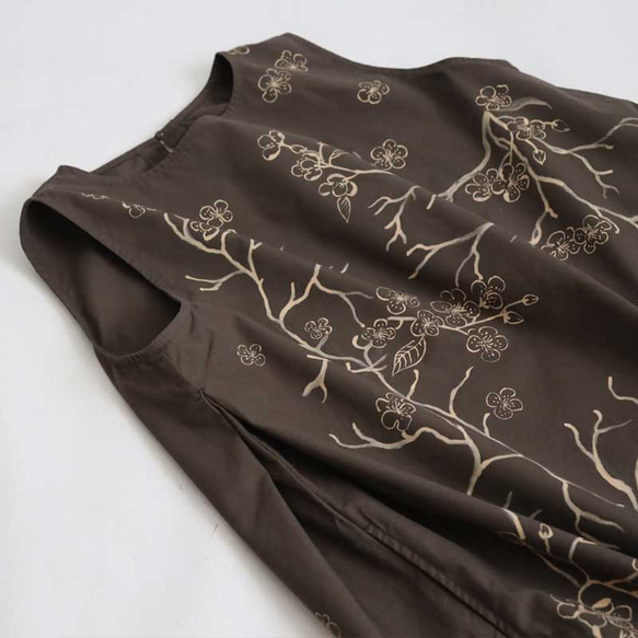 新作　芸術の秋　手描きART　和画衣　梅花　 脇下タック入 ロング ワンピース K38B 6枚目の画像
