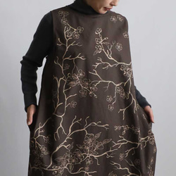 新作　芸術の秋　手描きART　和画衣　梅花　 脇下タック入 ロング ワンピース K38B 10枚目の画像