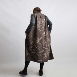 新作　芸術の秋　手描きART　和画衣　梅花　 脇下タック入 ロング ワンピース K38B 4枚目の画像