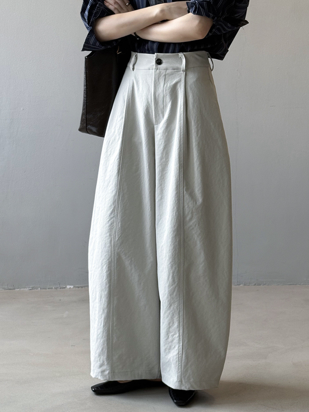 秋新作レディースルーズストレートワイドレッグ鎌型パンツ【返品・交換可】品質最優先25-332