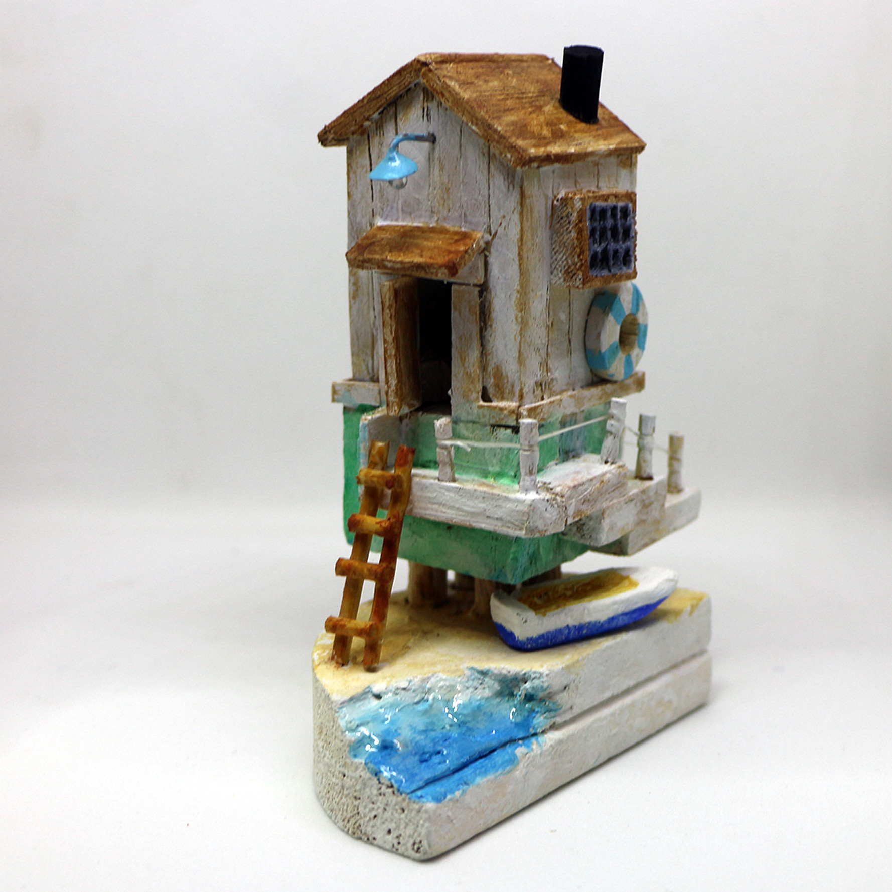 ミニチュア　ハウス　海辺の漁師の家