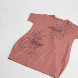 新作　芸術の秋　手描きART　和画衣　”蓮は泥より出でて泥に染まらず”　一枚布　ワンピース K40 11枚目の画像