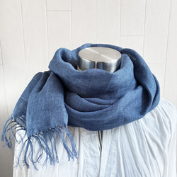 大判 上質ベルギーリネンのストール 黒 ストール Deco de R 通販