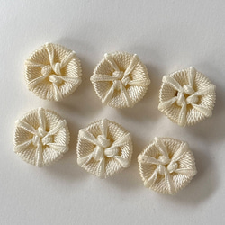 ボタン レトロ 六角形 色褪せアリ  紐 オフホワイト 21mm 6個セット eu-110 1枚目の画像