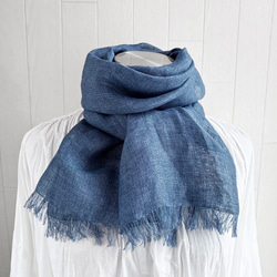 大判 上質ベルギーリネンのストール 黒 ストール Deco de R 通販